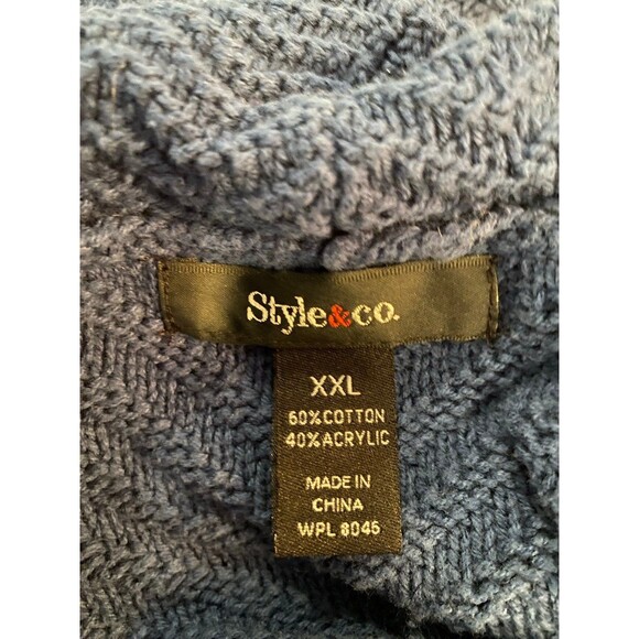 Style & Co  Sweater Dress Plus Size XXL or 2X Steely Blue Cowl Neck Winter - Picture 7 of 10